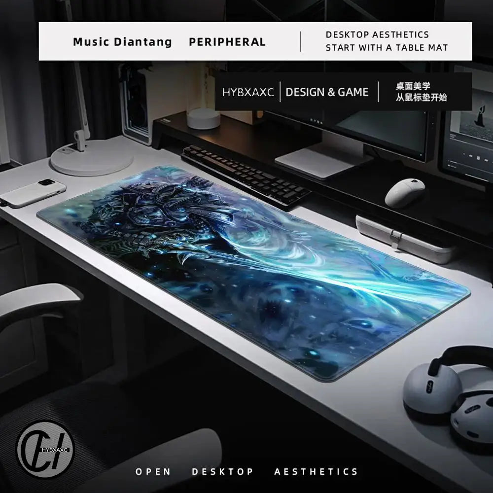 World of Warcraft Lich King Mouse Pad PC HD Anime Gaming Accessories Keyboard Mousepad Laptop XXL Game Cabinet Desk Mat Carpet