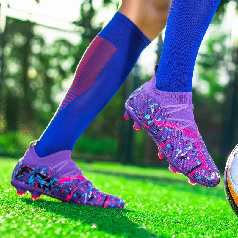 Chuteiras de Futebol Profissionais para Homem em Malha Respirável, Chuteiras Antiderrapantes Rápidas, Sapatilhas de Moda para Relva Artificial, Sapatos de Futebol Masculinos