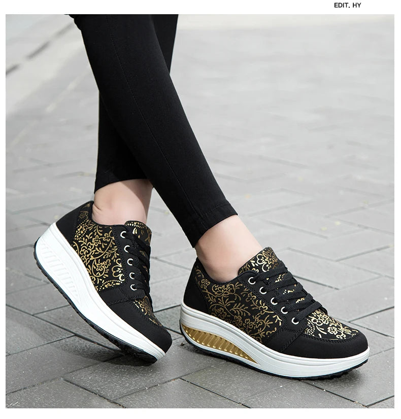 Damen-Leder-Sneaker, lässig, modisch und bequem – Plateau-Walking-Schuhe, Keilabsatz-Mokassins, atmungsaktive Loafer, Damenschuhe