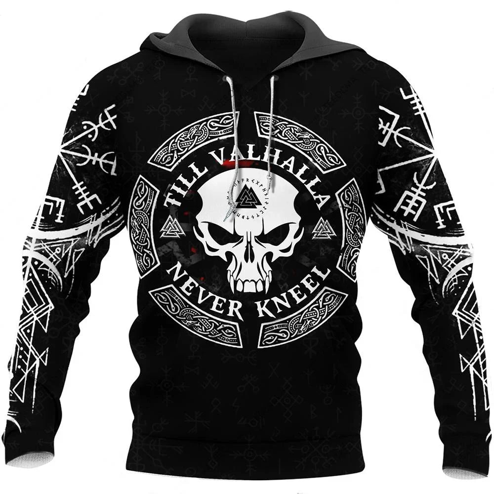 2023 New Autumn Men's Hoodie Wolf Print 3D Sweatshirts Urban Trendy All-Match Oversized Tops Poleron Hooded Clothes Men Clothing