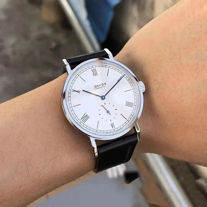 Men's 38mm automatic mechanical watch suitable for Seagull ST1701 self-winding movement, waterproof transparent back wristwatch.