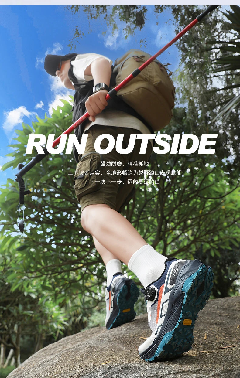 Sapatilhas de corrida para homem primavera e verão — calçado outdoor para caminhada, sapatilhas de trail resistentes ao desgaste com fecho BOA, respiráveis, estilo desportivo e casual
