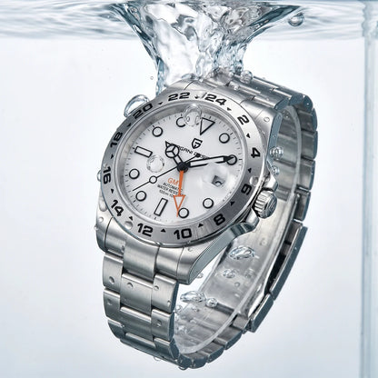 Pagani Design 2026 New Men's Diver Watch 42mm Sapphire Automatic Mechanical GMT Watch 100m Waterproof PD1682