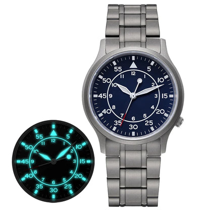 BERNY Titanium Men Wristwatch AR Coat Sapphire Fashion Wristwatch Luminous VH31 Ultra-thin Quartz Watch Waterproof 5ATM Watches