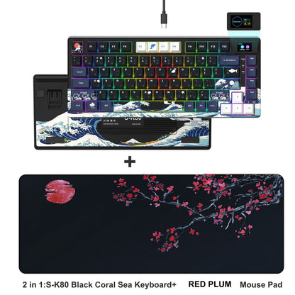 Womier S-K80 Keyboard Liquid 75% Hot Swap Keyboard with Color OLED Display Mechanical Gaming Keyboard Gasket Mount RGB for Windo
