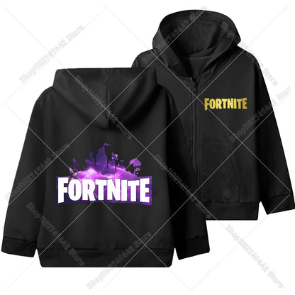 Hot Game Fortnite Zipper Hoodies Kids Hooded Jacket Children Thin Sweatshirt Autumn Long Sleeve Boy Clothing Casual Hood Coat