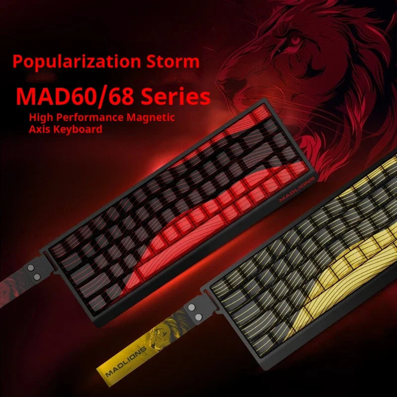 Tastiera meccanica FGG MADLIONS MAD 60/68 Pro con switch magnetici, cablata, 68% gaming, Rapid Trigger, RGB, tastiere custom
