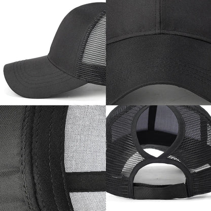 New Mesh Baseball Caps High Ponytail Snapback Cap Hollow Back UV Protection Sun Hat Casual Messy Hair Bun Ponytail Baseball Caps