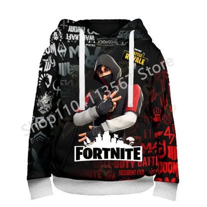 Llama Battle Royale F-Fortnited Hoodies 3D Printed Men Women Children Sweatshirts Boy Girl Kids Streetwear Pullover Green Tops