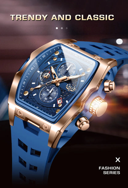 LIGE Outdoor Casual Quartz Man Watch Fashion Silicone Strap Waterproof Simple Sport Hollow Date Luminous Men's Watches Male Gift