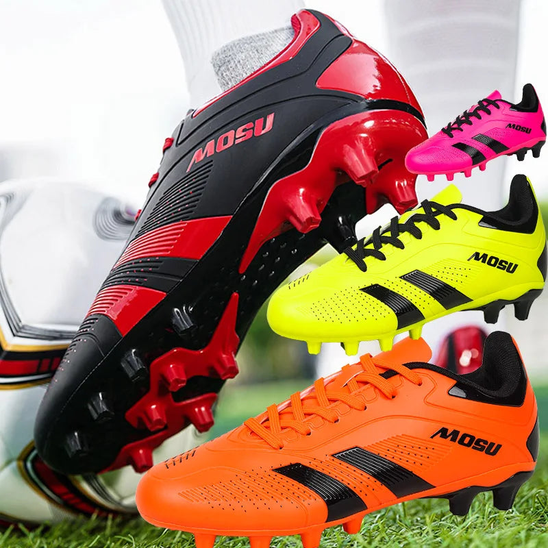 Nuevas zapatillas de fútbol para hombre y mujer, calzado deportivo para interior y exterior con tacos largos y tacos fragmentados para entrenamiento de fútbol en césped sintético