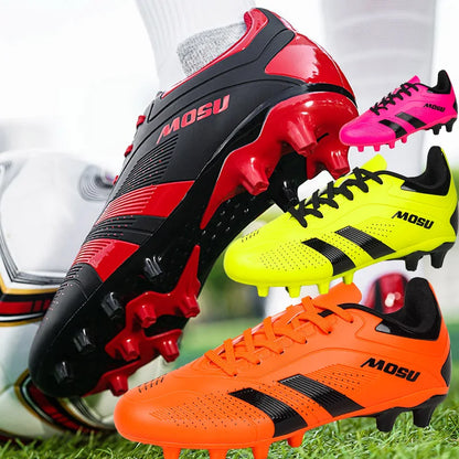 Nuevas zapatillas de fútbol para hombre y mujer, calzado deportivo para interior y exterior con tacos largos y tacos fragmentados para entrenamiento de fútbol en césped sintético