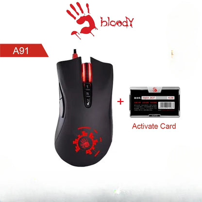 A4Tech Bloody A91 kabelgebundene Maus One-Click Instant Macro Io1.1 Macro Drive optische Engine 8 programmierbare Makros Gaming-Maus