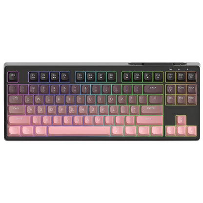 Tastiera gaming wireless Free Wolf M87 75% - Switch silenziosi, retroilluminazione Rainbow, BT/2.4G, copritasti PBT sfumati, design compatto