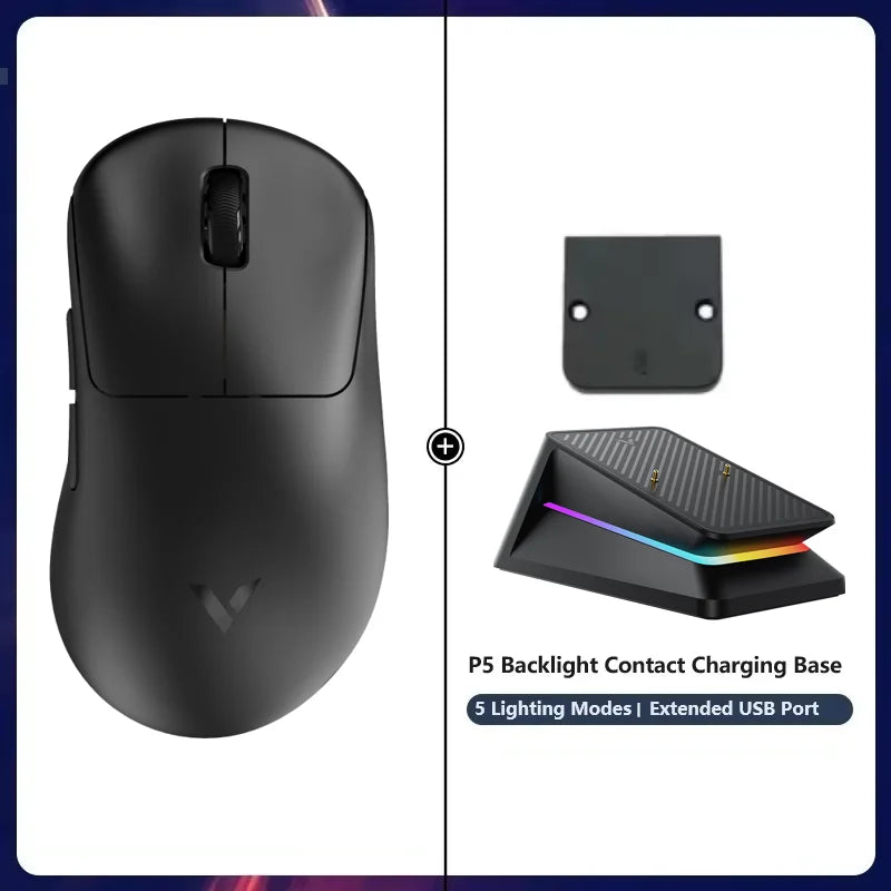 Mouse gaming wireless Rapoo VT3S /VT3S MAX GEN-2, rată de polling wireless True 8K, ultra-ușor, 49g, autonomie a bateriei de până la 750Hr