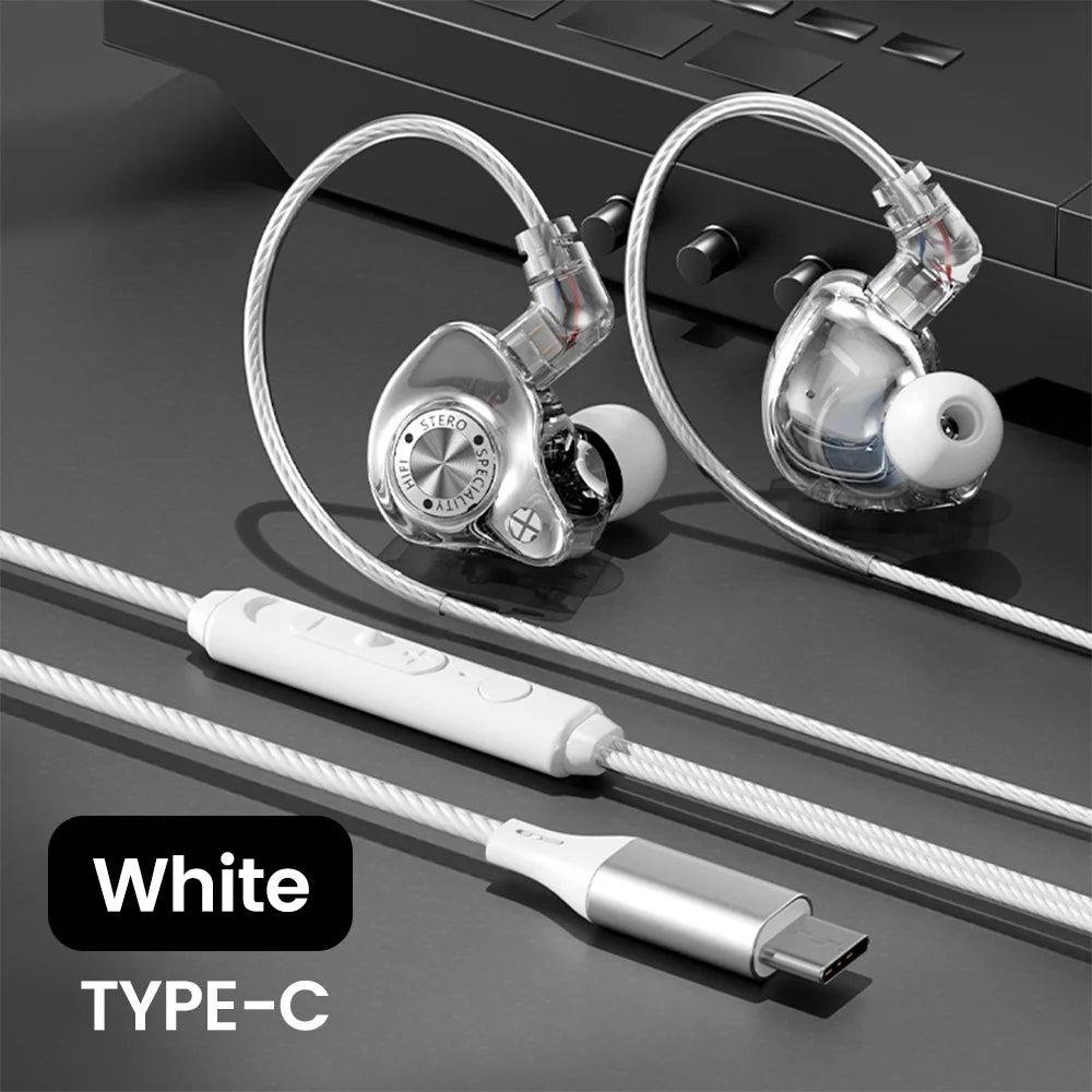 Original 15D Super Bass In-Ear Headphone With Mic 3.5mm AUX/Type-C Digital Chip Headset For iPhone 17 Huawei Xiaomi Android