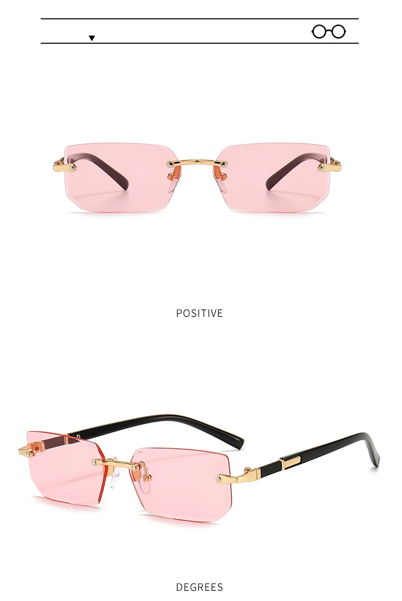 10 Pairs Per Set Wholesale Sunglasses For Women Fashion Rectangle Rimless Outdoor Eyewear Simple Casual Square Sun Glasses