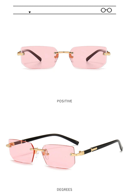 10 Pairs Per Set Wholesale Sunglasses For Women Fashion Rectangle Rimless Outdoor Eyewear Simple Casual Square Sun Glasses