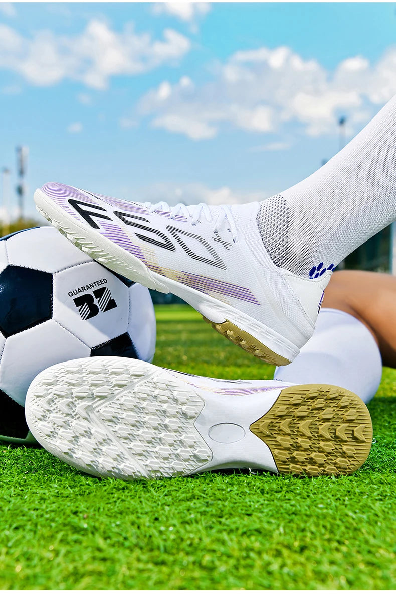 New Men's Soccer Shoes Futsal Football Boots Sneakers Match Grass Cleats High-Quality Non-Slip Indoor Hot-Selling High-Top Outdoor