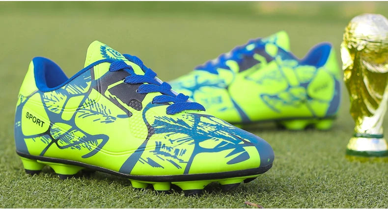 Chaussures de football pour hommes et enfants, crampons, ultra-légères, antidérapantes, pour terrain gazonné, chaussures de football professionnelles pour adultes, chaussures d'entraînement pour garçons, livraison direc