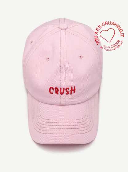 Unisex hímzett „crush” baseball sapka, fekete, hímzett kezdőbetűkkel, „dad hat”, 100% pamut, négy évszakra alkalmas baseball sapka