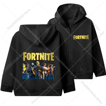 Hot Game Fortnite Zipper Hoodies Kids Hooded Jacket Children Thin Sweatshirt Autumn Long Sleeve Boy Clothing Casual Hood Coat