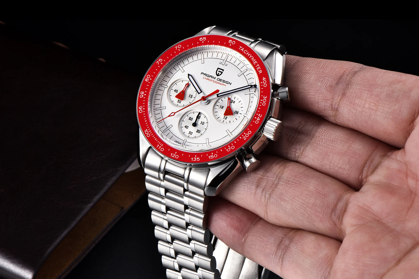 PAGANI DESIGN New AR Sapphire Quartz luxury men's watches 500 vitometer Circle Sport M 100 waterproof chronograph 316L all-steel Japan Movt Luminous man Watch
