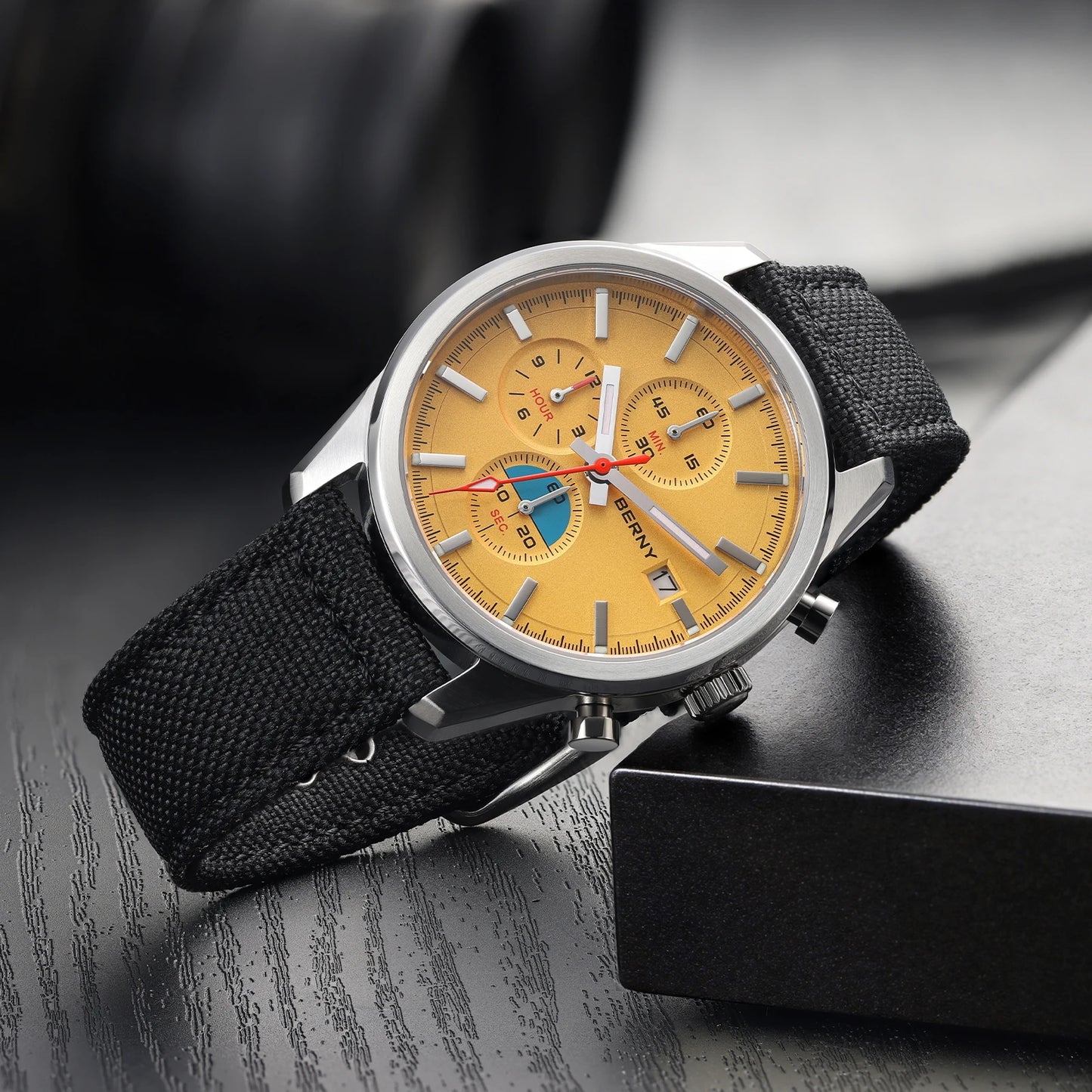 BERNY Chronograph Quartz Men Watch Luminous Miyota OS10 Top Luxury AR Coated Sapphire 5ATM Waterproof 2026 Sports Men’s Watches
