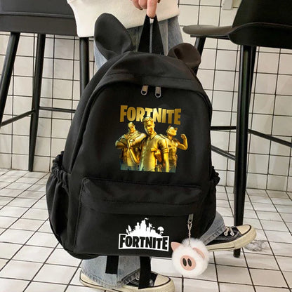 Neuer Fortnite-Cartoon-Rucksack für Jungen und Mädchen, lässige Schultasche mit großem Fassungsvermögen, Studententasche mit Hasenohren, Reiserucksack, Schreibwaren-Geschenk