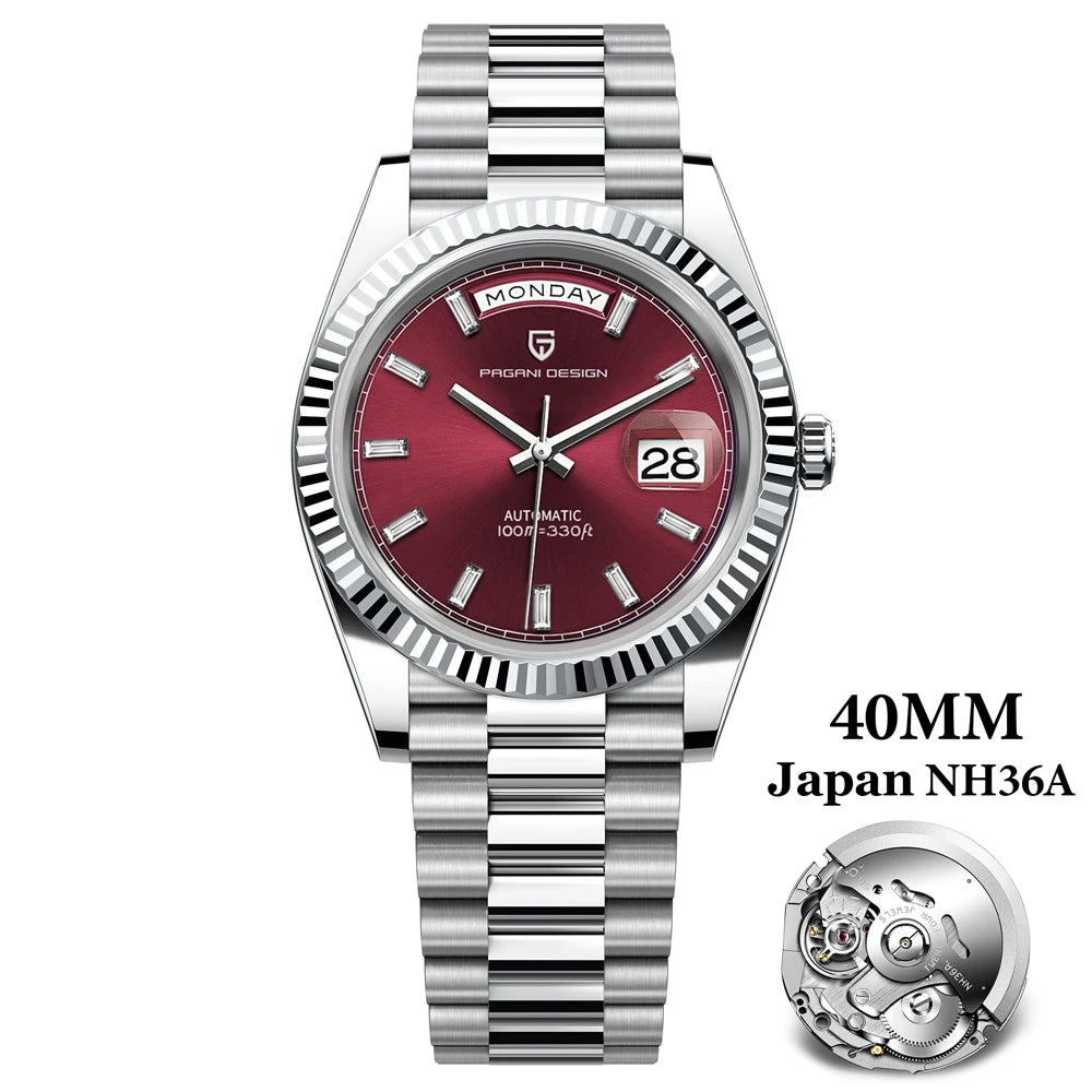 PAGANI DESIGN 2024 New DD40 NH36A Men's Watches Luxury Automatic Mechanical Watch For Men AR Sapphire Glass Date Wrist watch Men