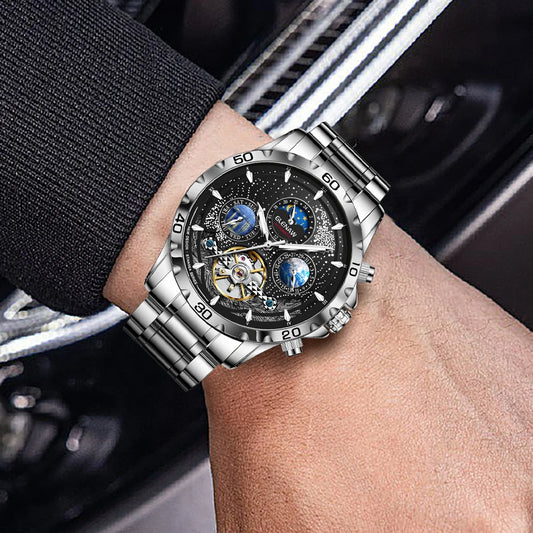 Relógio automático para homem GLENAW – Relógio mecânico à prova de água, design de luxo, estilo elegante e profissional