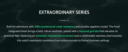 BORIAGE Fully automatic mechanical men's watch BGW9 luminous watch MIYOTA9015 movement 316 stainless steel 200m Water Resistance