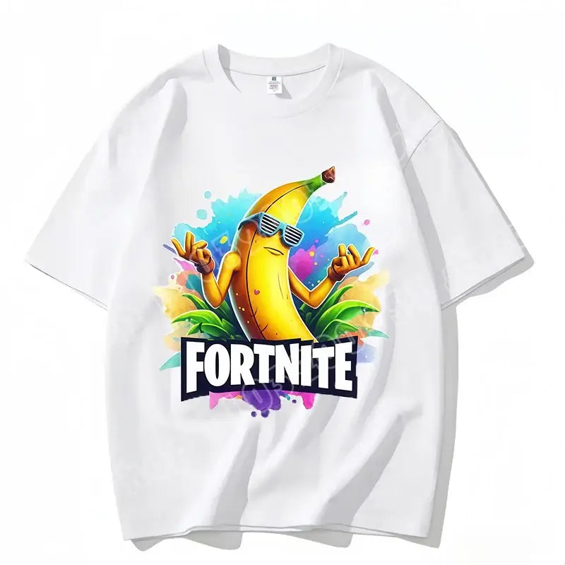 Fortnite Crew Neck T Shirt Unisex Adult Game Dance Fashion New Pure Cotton Short Sleeve Tops Perfect for Casual Wear Vacations