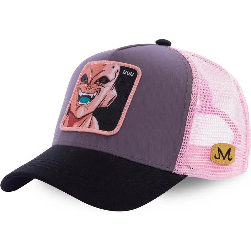 Casquette Dragon Ball Son Goku pour l'été : casquette de voyage à visière, pour homme, brodée, style hip-hop, visière pare-soleil, casquette trucker ajustable en maille