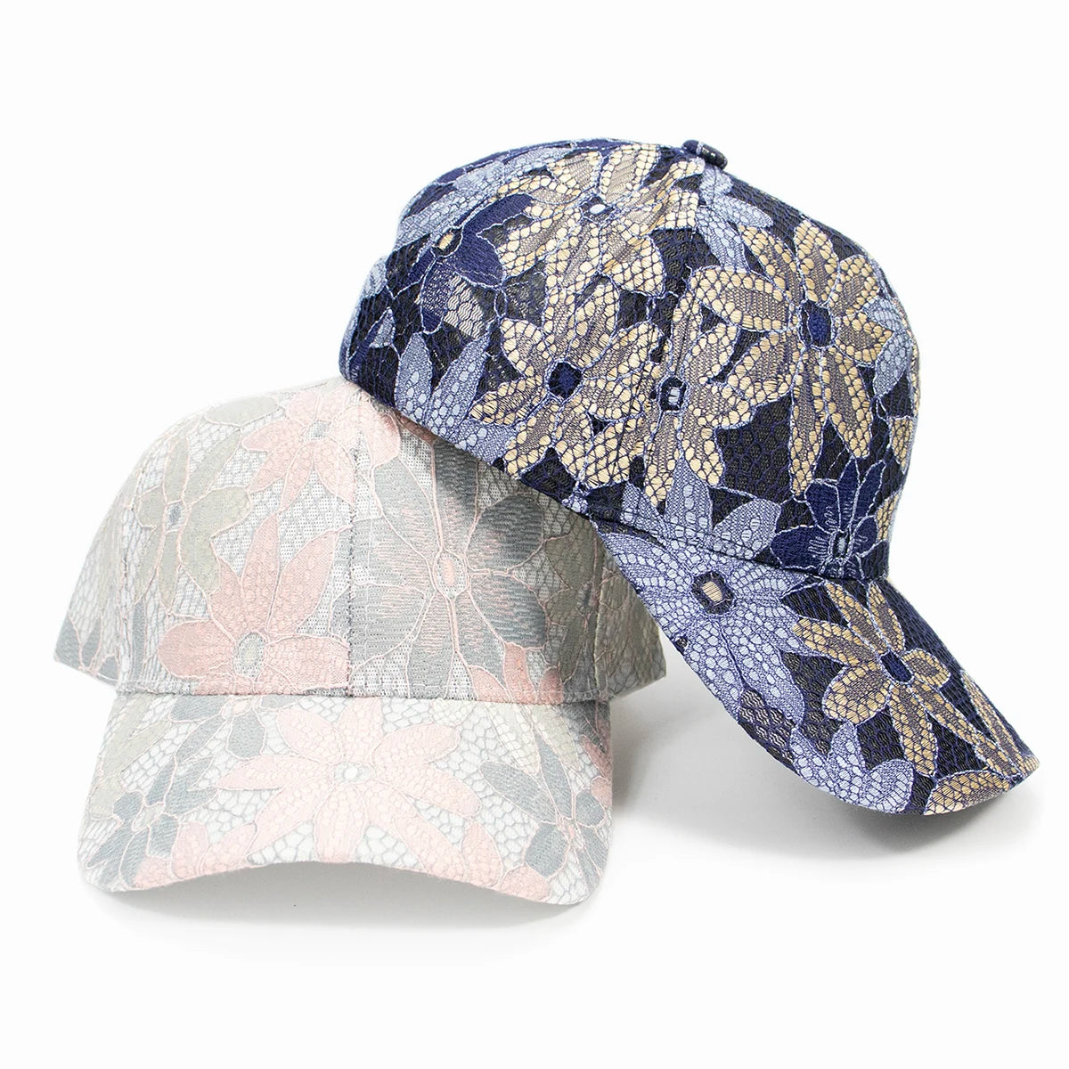 Fashion women lace flower baseball caps breathable elegant female hats spring summer autumn cap