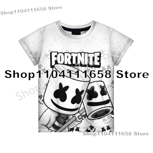 Presentes de Aniversário T-shirt F-Fortnite 3D Print Banana Peely Team Leader Bear para Homem, Tee Battle Royale Gaming, Top de Verão