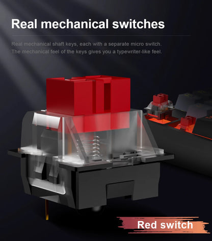 E-YOOSO Z14 RGB USB Mechanical Gaming Wired Keyboard Red Switch 104 Key Russian Brazilian Portuguese Gamer for Computer laptop