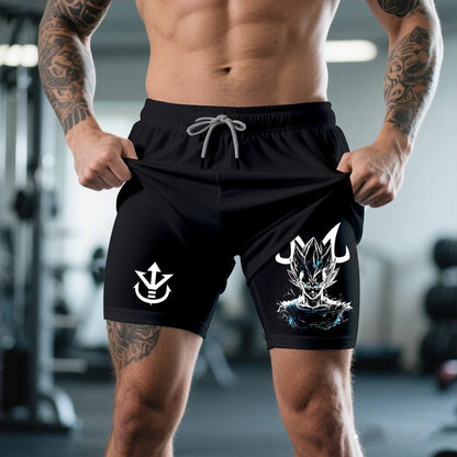 Dragon Ball Goku Unisex Harajuku Anime Printed 2026 Summer New Product Sports Breathable Quick Drying Double Layer Shorts