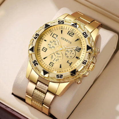 1/4PCS Fashion Business Men Watch Luxury Big Dial Mens Quartz Wristwatches Clock Gift Reloj Hombre（Without Box）