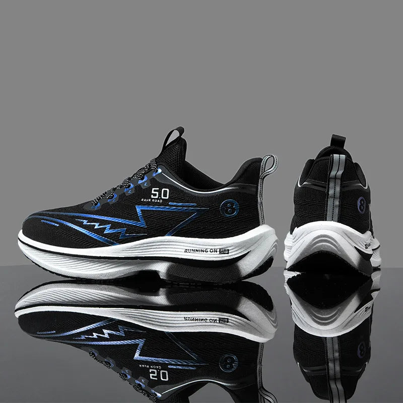 Herren-Sportschuhe – professionelle, gedämpfte Laufschuhe mit Carbonplatte, atmungsaktive Schnür-Sneaker für Freizeit, Marathon und Training