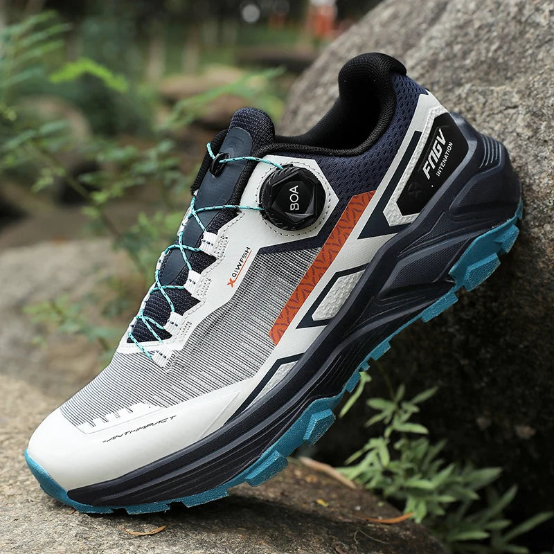 Chaussures de randonnée en plein air élégantes pour hommes, baskets de Trekking résistantes avec doublure chaude en peluche pour l'hiver