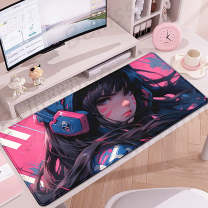Гейминг аксесоари O-Overwatch D-D.va подложка за мишка, голяма подложка за клавиатура и мишка за PC бюро, XXL удължена gamer подложка за мишка