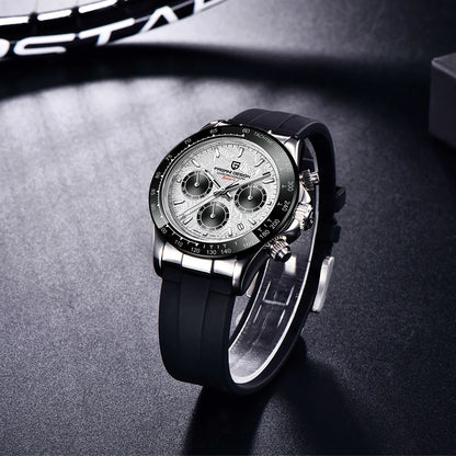 PAGANI DESIGN New Ceramic Bezel Men Quartz Wristwatches Luxurys Sapphire Glass Chronograph 100m Waterproof Stainless Watches Men