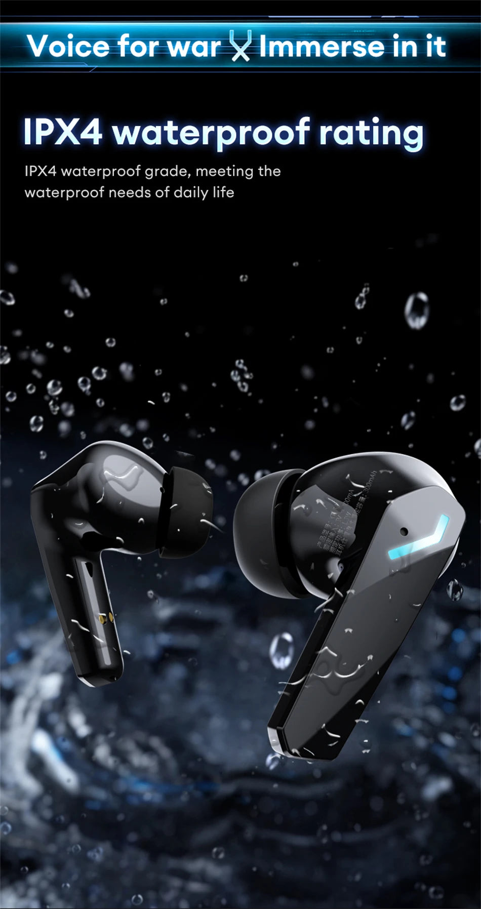 Lenovo XT53 Wireless Bluetooth 5.4 Gaming Earbuds – LED Display, Waterproof Noise Isolating Earphones with Low Latency & Microphone