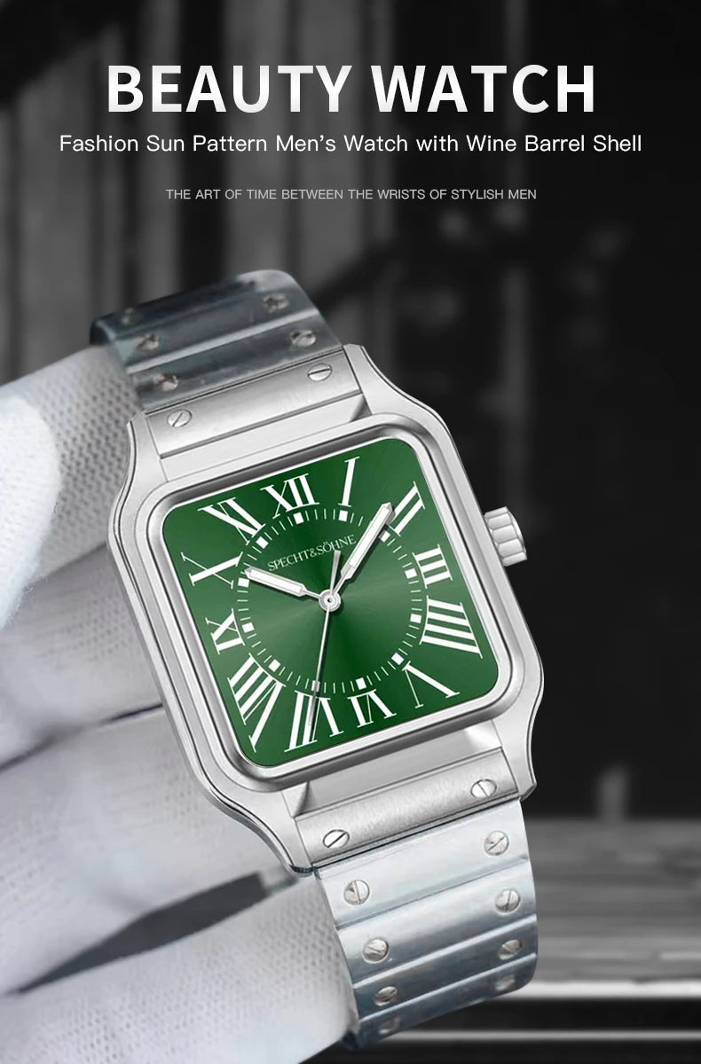 2025 New 34MM Specht & Söhne Quartz Watches Japan VH31 Movt Sapphire Blue Color Ultrathin Stainless Steel Relogio Masculino