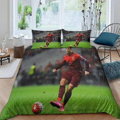 Fotbalový povlak na peřinu Ronaldo CR7, ložní souprava pro dospělé, chlapce i dívky, dekorace do ložnice, dárek pro děti, jednolůžková, dvojlůžková, velká velikost