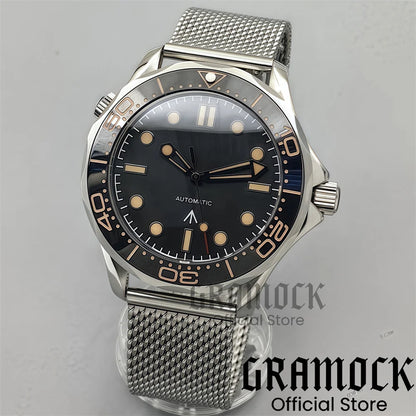 Gramock New 007 NTTD Wristwatch 41mm Men Mechanical Watch Automatic Watch Domed Sapphire Glass Luminous Diving Steel NH35/PT5000