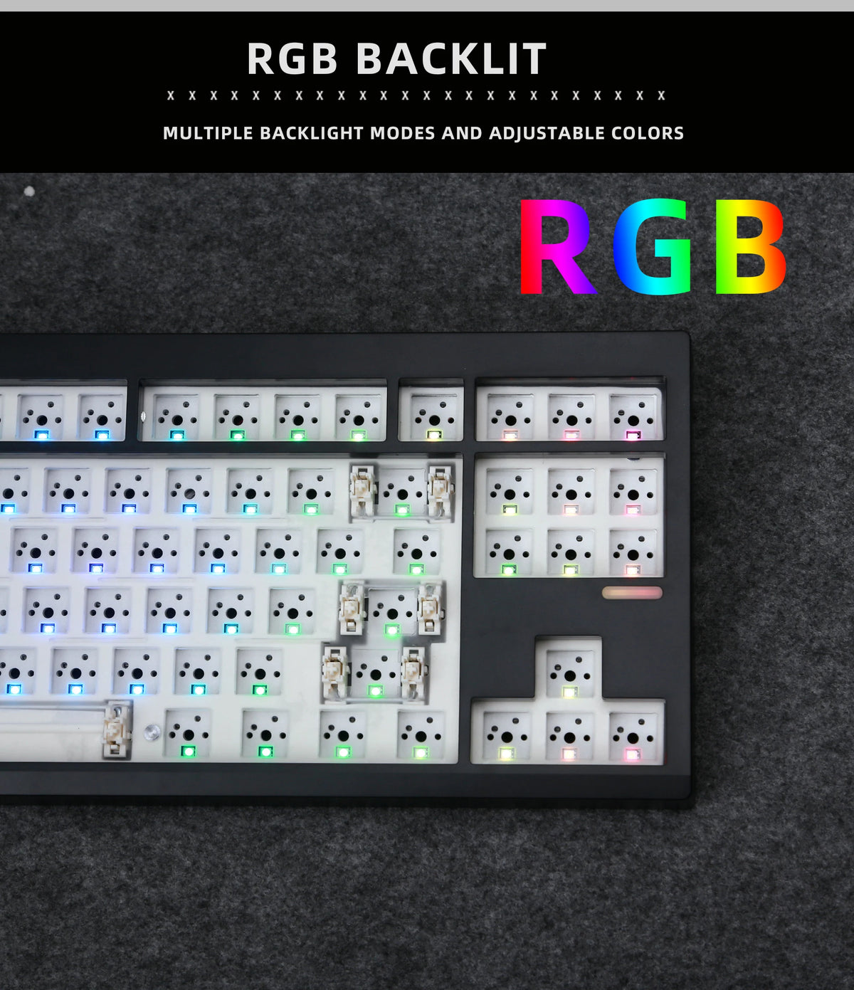 ZUOYA GMK87L mekaaninen näppäimistösarja, tiivisterakenne, VIA /Qmk-ohjelmoitava, hot-swap-ominaisuus, kolme tilaa, langaton RGB-näppäimistösarja