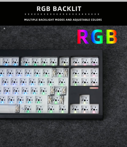 ZUOYA GMK87L mekaaninen näppäimistösarja, tiivisterakenne, VIA /Qmk-ohjelmoitava, hot-swap-ominaisuus, kolme tilaa, langaton RGB-näppäimistösarja