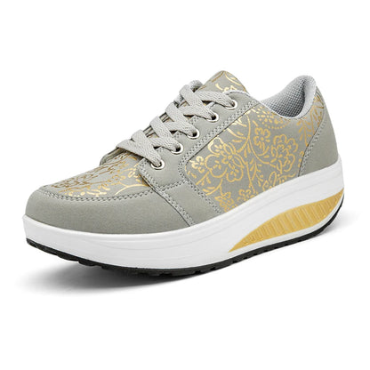 Damen-Leder-Sneaker, lässig, modisch und bequem – Plateau-Walking-Schuhe, Keilabsatz-Mokassins, atmungsaktive Loafer, Damenschuhe